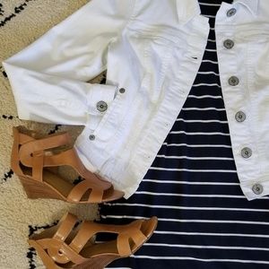 Guess White Denim Cropped Jacket